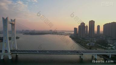 航拍<strong>广东</strong>潮州大桥建筑景观